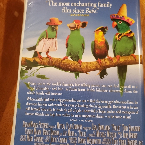 VINTAGE Paulie Clamshell VHS Tape Movie 1998 - Picture 2 of 2